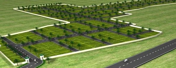 Aerial render of a plotted layout, published for Adarsh Euphoria since June 2023