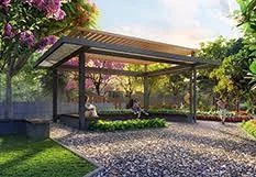 Pergola and seating area, artist impression from the Adarsh Garden Estate artwork set